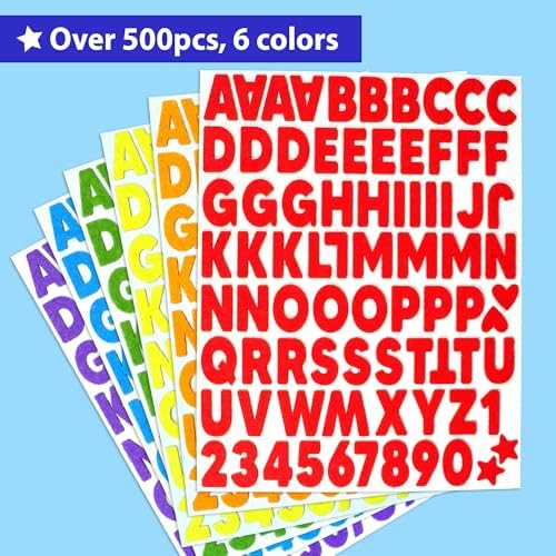 KRAFUN 500+ Felt Letter Stickers No-Mess for Toddlers Ages 3+