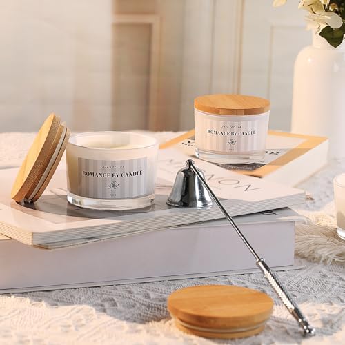 12 Pcs 4 oz White Glass Candle Jars with Lids& Labels for Candle Making