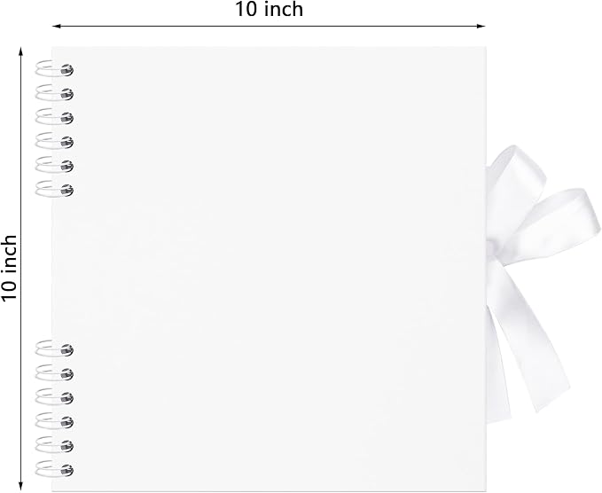Scrapbook Photo Album DIY 10x10 Inch Thick Kraft 40 Pages White