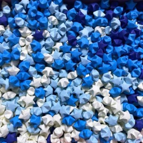Star origami, origami star paper strips, lucky star decorative paper strips, DIY handicrafts (blue purple gradient (540 pieces))