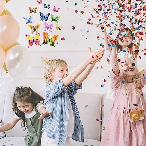 OPSEAM 3D Butterfly Wall Decor Butterfly Decorations Stickers with Magnets | 24 PCS Swallow,12 Styles Double Layer Butterfly for Classroom Decoration,Locker Refrigerator, Reusable,Waterproof