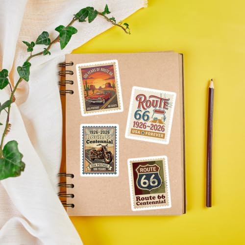 50PCS Route 66 Stickers, 100th Anniversary Travel Stickers