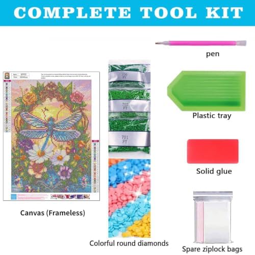 bleihum Dragonfly Diamond Art Kits for Adults Gem Art 12x16inch
