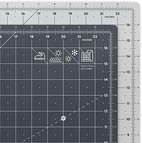 ARTEZA Self Healing Cutting Mat, 18 x 24 Inch Rotary Cutting Mat, Double-Sided 3 mm PVC-Free Craft Mat with Grid Lines and Angle Guides for Sewing, Quilting, Fabric, Paper, Vinyl, and Crafts
