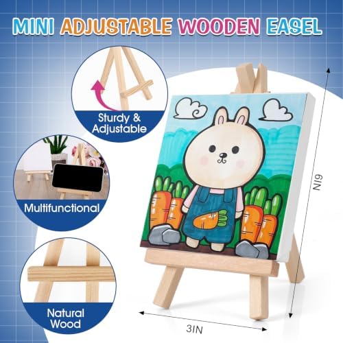 ESRICH 40 Set Mini Canvas Painting Kit, 4x4in Mini Paint Set