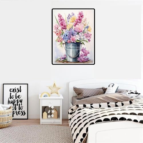 EIBEILI Diamond Art Kits for Adults-Colorful Flowers BucketDiamond Painting