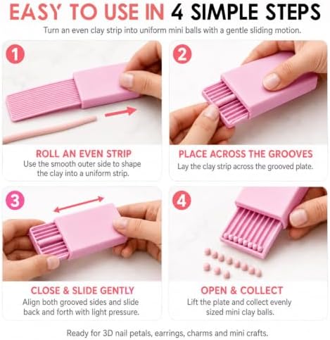 3D Print Clay Gel Ball Maker Tool,Mini Polymer Clay Bead Maker,for 3D Gel Flowers, Sphere Shaper Roller Tool for Perfect Round Beads, Earrings & Jewelry Making (2-5MM Withe)