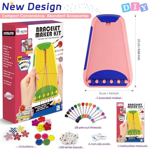 Maynacs Friendship Bracelet Making Kit for Girls 8-12, 28 Pre-Cut Threads