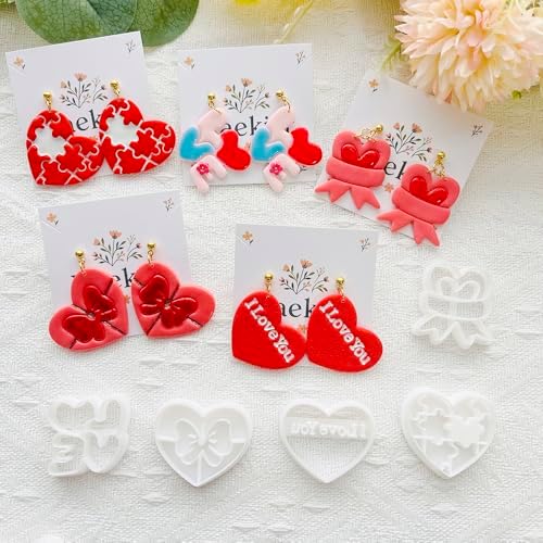 Xaekicr Heart Shape Polymer Clay Cutters Set – Polymer Molds & Clay Cutters for Polymer Clay, Decorative Earring, Clay Tools