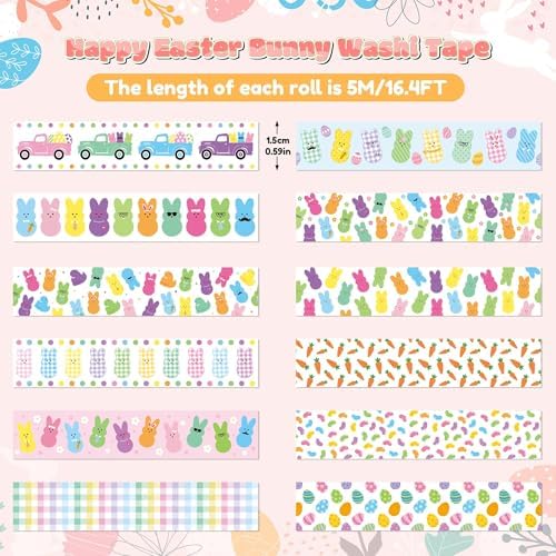 Cute Bunny Easy Hand Tear Washi Tape for Scrapbook Gift Wrapping