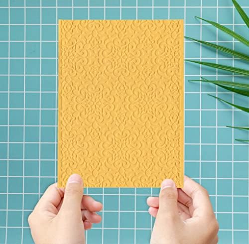 ALIBBON Flower Background Plastic Embossing Folders for Card Making, Flower Frame Embossing Folders for DIY Scrapbooking, Lace Flowers Template Folders for Paper Craft Photo Album Decorations
