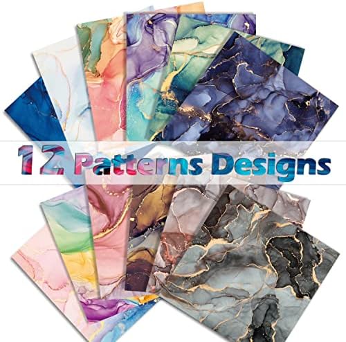 YASMEN Marble Colored Scrapbook Paper Pad, 6x6 Single-Sided Valentine Cardstock Paper Pad for Card Making, Journals, Planner, DIY Envelopes, Greeting Cards, Gift Card, Decorative Art Craft -24 Sheets