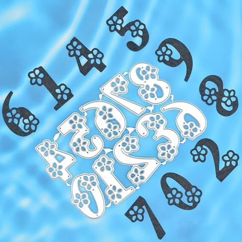 Lapoo Words Cutting Die for Scrapbooking - Durable, Cut Stencils for DIY Scrapbook Photo Album Decorative Paper Card, Card Making Supplies Party Wedding Decorations (Arabic Numerals 4.5 x 3 in)