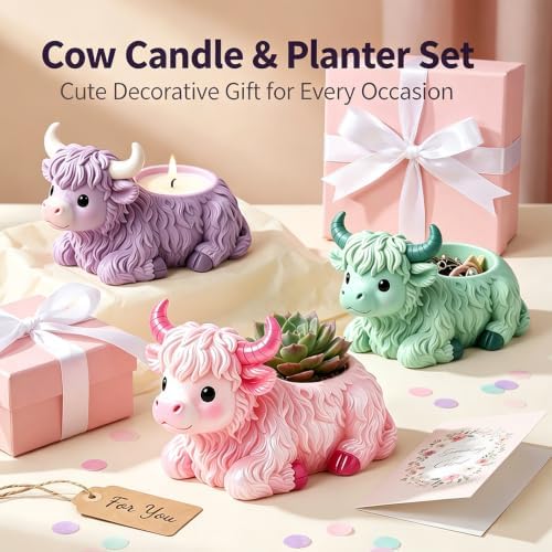 3D Highland Cow Resin Silicone Mold Animal Planter Casting Mold