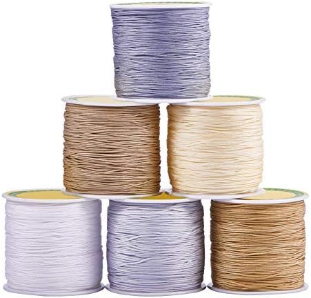 PH PandaHall 600 Yards 0.8mm Nylon Beading Thread Bracelet String Chinese Knotting Cord Kumihimo Macrame Thread Cord Blinds String Necklace Cord for Macrame Friendship Bracelet Christmas
