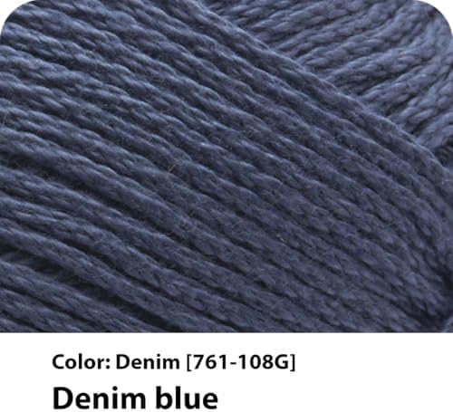 Lion Brand 24/7 Cotton Yarn, Yarn for Knitting, Crocheting, and Crafts, Denim, 3 Pack