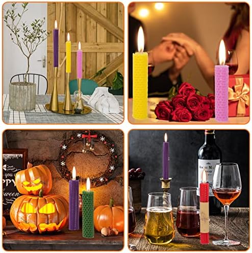 Thleunei Beeswax Candle Making Kit for Kids - 24 Pack 10x8 Inch Beeswax Sheets Candles Making Kit Supplies - Perfect DIY Craft Gift for All Ages,Create Beautiful, All-Natural Candles at Home