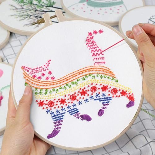 Louise Maelys Cute Cat Embroidery Kit for Beginners Creative Set