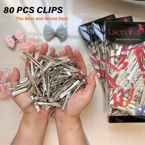 TseroFay Metal Plain Small Alligator Clips for Bows Crafts DIY Silver Bulk