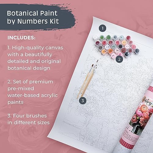 Pink Picasso Paint by Number Kit, for Adults & Teens,16x20, Blushing Blooms