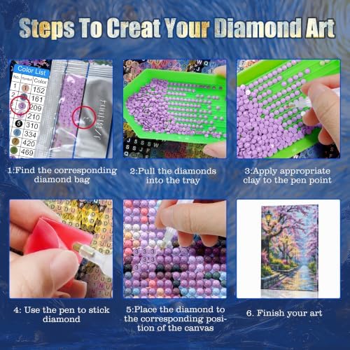 JOOZ City Street Scene Diamond Art Kits for Adults with Frame, 8x12 Inch
