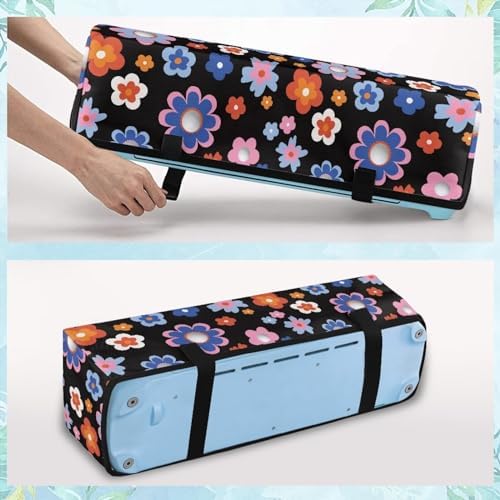 Binienty Black Hippie Flower Die-Cute Maker Covers Protective Dust Cover Compatible with Cricut Maker 3, Cricut Explore, Cricut Air 2, Cutting Machines Accessories