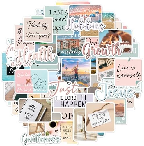 50 Pcs Christian Faith Quote Vinyl Stickers