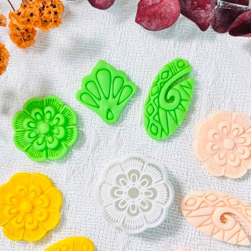 Xaekicr Polymer Clay Cutters Set – 3PCS Decorative Clay Cutters for Polymer Clay Jewelry, Carved Pattern Clay Earring Cutters Shapes, DIY Clay Tools for Earrings and Crafts