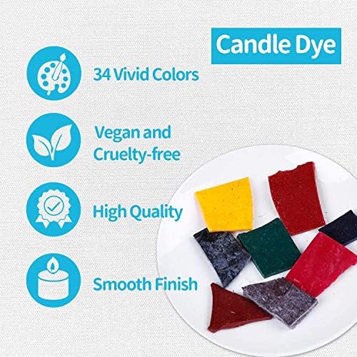 YRYM HT Candle Wax Dye for Soy Candle Making- 34 Popular Coloring Chips