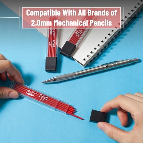 Mr. Pen- 2.0 mm Lead Refills, 48 Pack (12 per Tube), Cherry Red