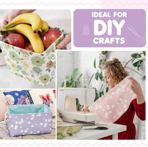 Aubliss 8pcs Fat Quarter Fabric Bundles (100% Cotton - 20'' x 20'')