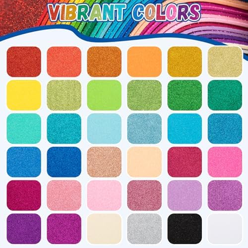 36 Pack Glitter Foam Sheets Craft 8 x 6 inch 36 Colors