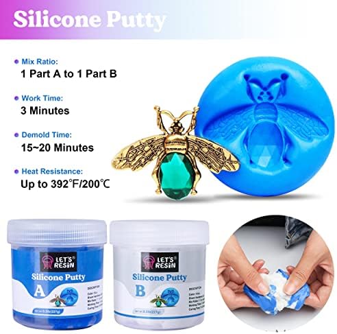 LET'S RESIN Silicone Putty, 1LB/40A Mold Making Kit