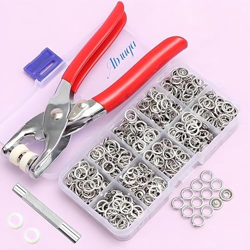 100 Sets Abruga Metal Snaps Buttons, Five Claw Buckle Installation Plier Tool Set, Snap Fastener Plier Tool, Metal Prong Snaps Buttons for Clothing Leather Crafting Sewing