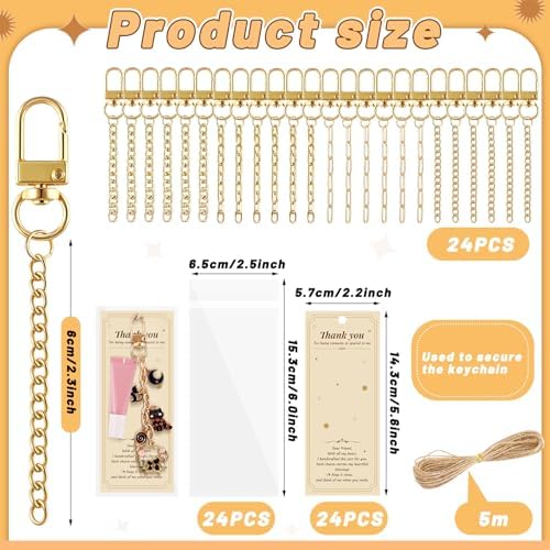 Wurosi 24 Set Lip Gloss Keychain Making Kit with Gift Packaging Supplies