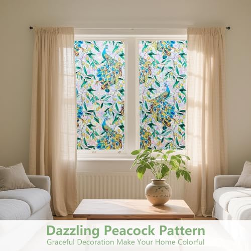 Kromapolis Window Privacy Film, Stained Glass Sticker, 23.6" x 78.7"