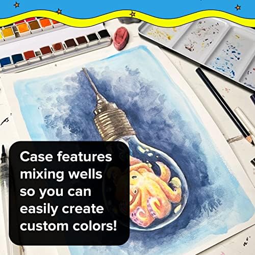 Professional Watercolor Paint Set, 36 Water Colors, Painting Kit with Palette and Brush Pen, Portable Watercolor Paints for Travel and Art Projects
