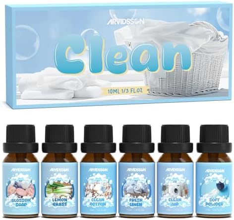 ARVIDSSON Clean Essential Oils Set, Fresh Home Set for Diffuser, Dryer Ball