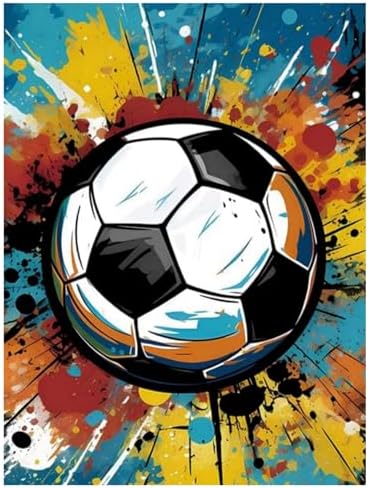 Reivworl Soccer Diamond Art Kits for Adults Beginner 12×16 inch