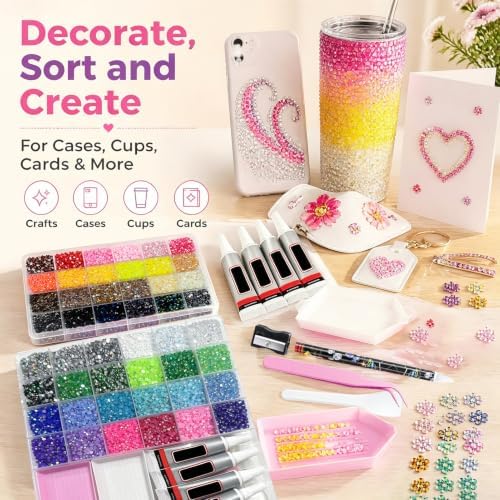 Resin Jelly Rhinestones for Bedazzling Kit 48 Colors 3mm Flatback Gems