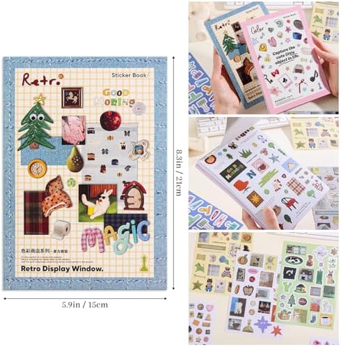 Girl's Korean Sticker Book, Food and Daily Life Theme - 1300+ Cute Dream Style Foodie Stickers, for DIY Scrapbooking Journaling Handbook Decoration Vintage