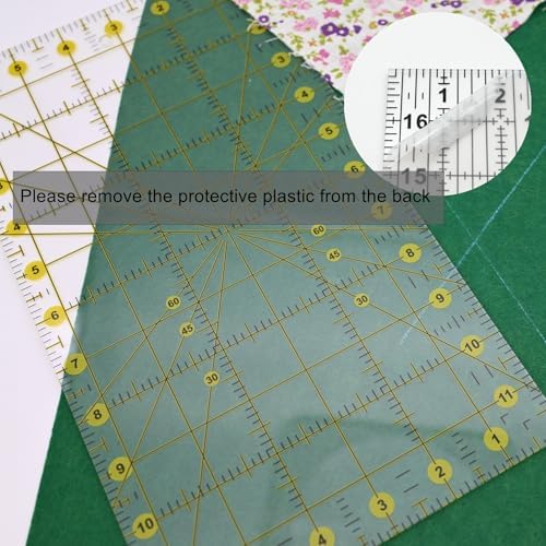 Sewing Rulers Quilting Ruler,Acrylic Quilting Templates,Sewing Tools Accessories Supplies for Patchwork Precision Fabric Cutting 1pcs(6.5x12inch)
