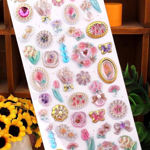 3D Puffy Stickers, Kawaii Resin Decorative Stickers for Phone Case, Notebook, Scrapbooking (Style-10)