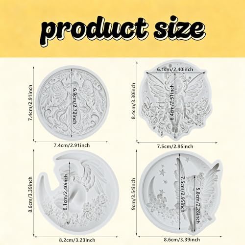Angels Polymer Clay Mold Moon Angels Silicone Molds Set of 4