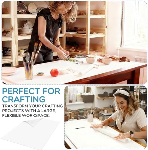 Patelai Extra Large Flexible Cutting Board Sewing Cutting Mat for Craft Countertop Protector Mat 30 x 20 Inches Kitchen Thin Plastic Chopping Pad White Non Slip Lattice Back for Food Prep