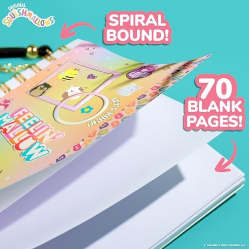 Squishmallows Original DIY Journaling Kit, Includes Craft Supplies Like Cute Stickers for Journaling, Sketch Pad, Cam The Cat Charm, Keychain, Fun Scrapbook Kit, Girl Gifts, Art Set