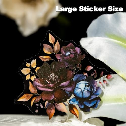 120 Pcs Gothic Floral Stickers for Scrapbooking and Journaling