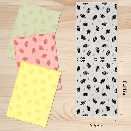 3D Textured Embossing Folders for Card Making, Strawberry Plastic Embossing Folders Fruits Embossing Folder Craft Card Template for DIY Scrapbooking