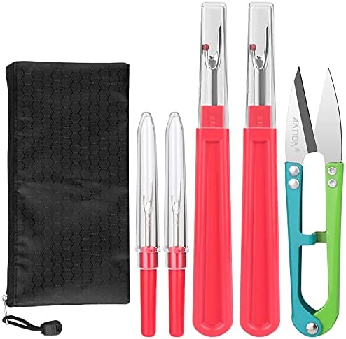 CampTek Seam Ripper, Sewing Stitch Ripper and Thread Remover Tool Kit, 2 Big+2 Small Embroidery Cutter and 1 Thread Snips (Red)