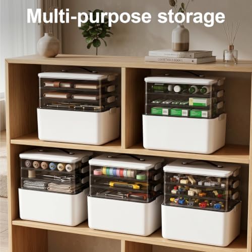 Spreezy 4-Tier Medicine Cabinet Organizer for First Aid, Craft, Art, Sewing